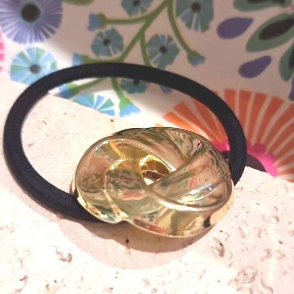 New ZARA 4pc Gold Ponytail Hair Rings - Picture 5 of 10